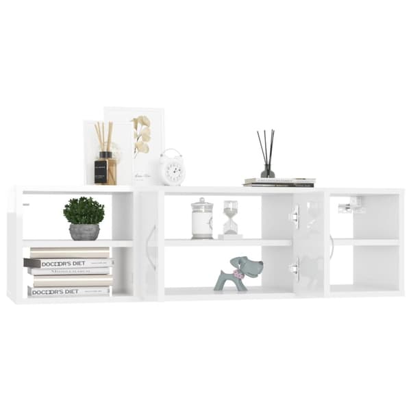 vidaXL Vägghylla vit högglans 102x30x29 cm konstruerat trä -  Vägghyllor & fönsterbrädor