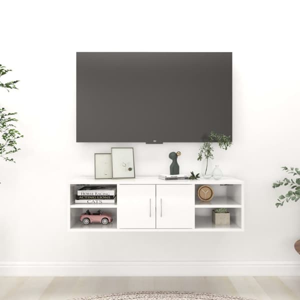 vidaXL Vägghylla vit högglans 102x30x29 cm konstruerat trä -  Vägghyllor & fönsterbrädor