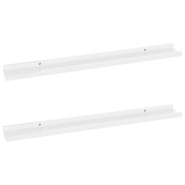 vidaXL Vägghyllor 2 st vit högglans 80x9x3 cm -  Vägghyllor & fönsterbrädor