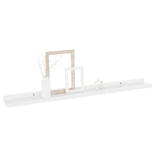vidaXL Vägghyllor 2 st vit högglans 80x9x3 cm -  Vägghyllor & fönsterbrädor