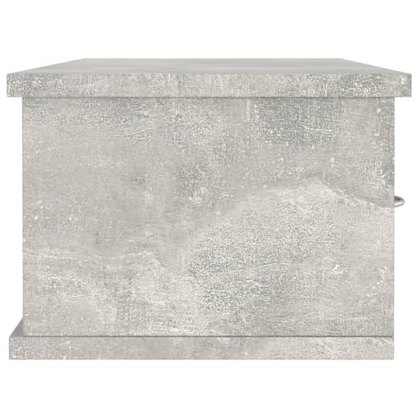vidaXL vægskab med skuffer 88 x 26 x 18,5 cm spånplade betongrå - Væghylder & smalle hylder