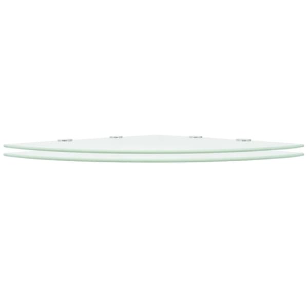 vidaXL hjørnehylder m. krombeslag 2 stk. 45 x 45 cm glas hvid -  Væghylder & smalle hylder