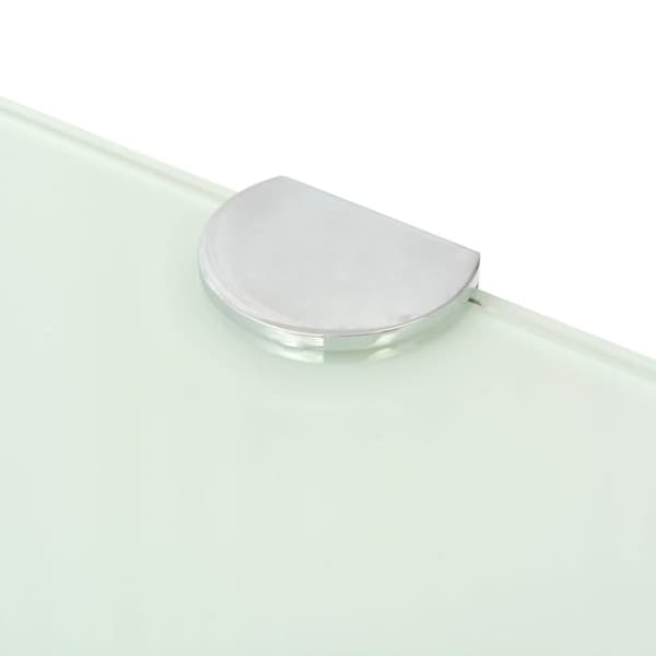 vidaXL hjørnehylder m. krombeslag 2 stk. 45 x 45 cm glas hvid -  Væghylder & smalle hylder