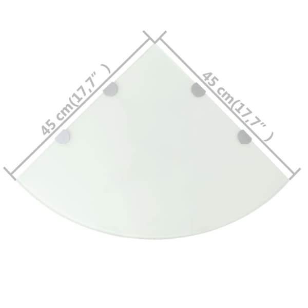 vidaXL hjørnehylder m. krombeslag 2 stk. 45 x 45 cm glas hvid -  Væghylder & smalle hylder