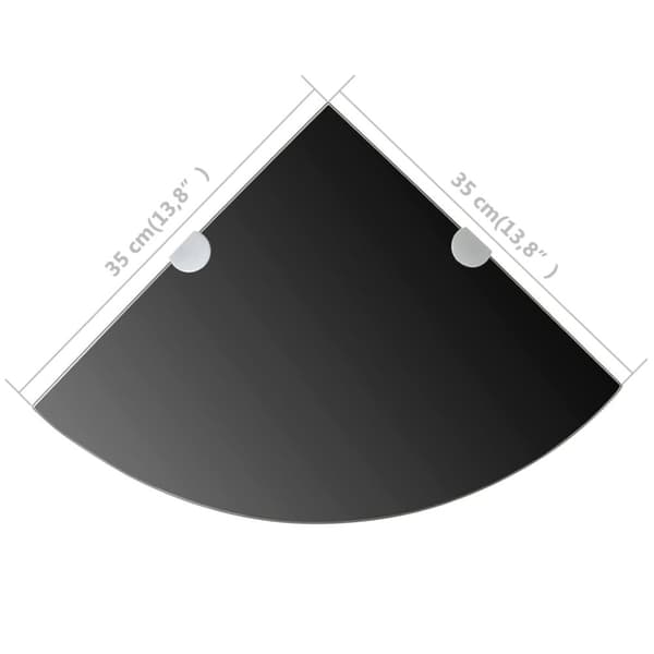 vidaXL hjørnehylde med krombeslag sort glas 35 x 35 cm -  Væghylder & smalle hylder