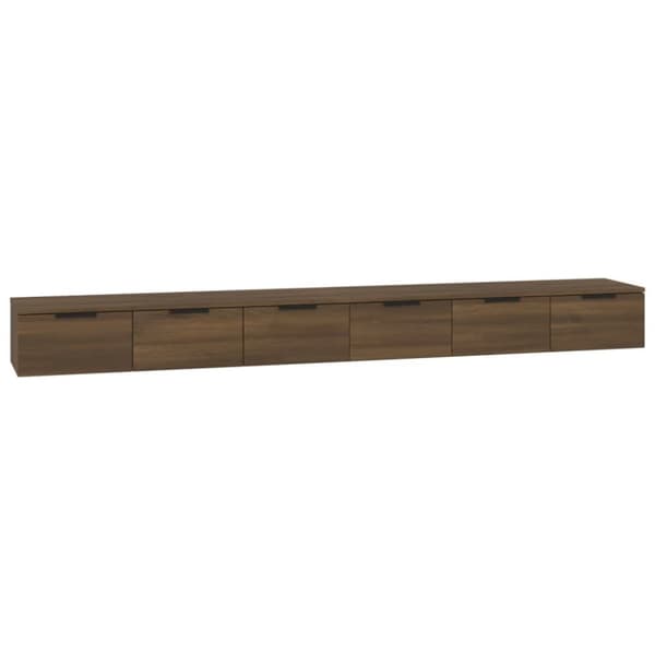 vidaXL Seinäkaapit 2 kpl ruskea tammi 102x30x20 cm tekninen puu - Seinähyllyt