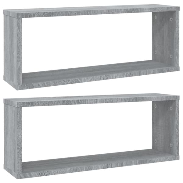 vidaXL væghylder 2 stk. 60x15x23 cm konstrueret træ grå sonoma-eg -  Væghylder & smalle hylder