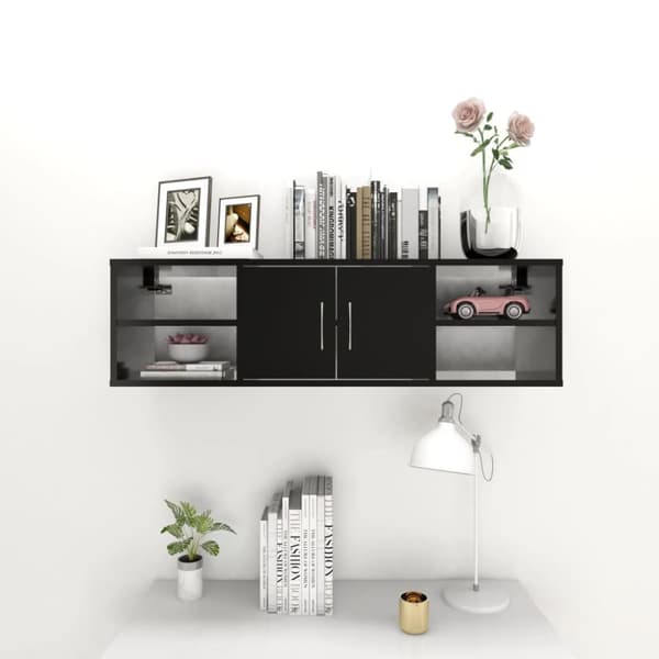 vidaXL Seinähylly musta 102x30x29 cm lastulevy -  Seinähyllyt
