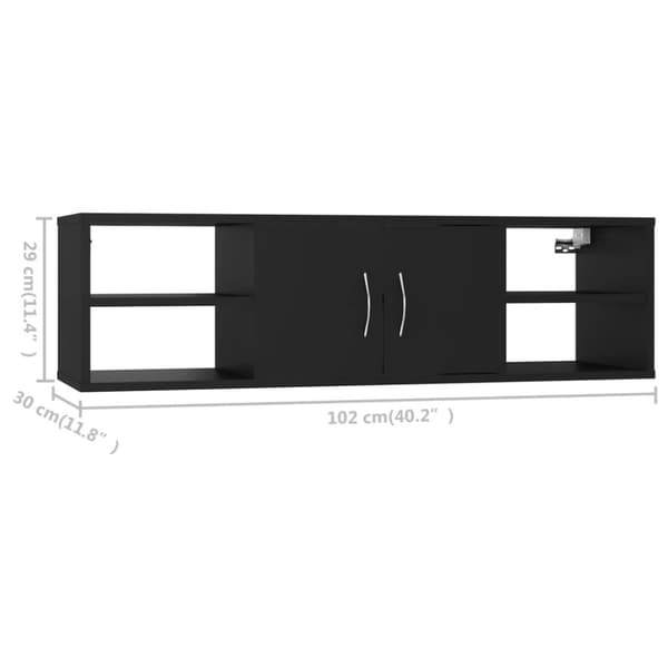 vidaXL Seinähylly musta 102x30x29 cm lastulevy -  Seinähyllyt