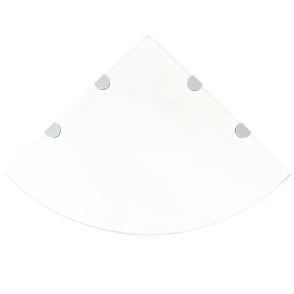 vidaXL Hörnhylla glas med förkromade hyllkonsoler genomskinlig 45x45 cm -  Vägghyllor & fönsterbrädor