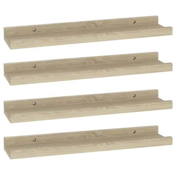 vidaXL Vägghyllor 4 st sonoma-ek 40x9x3 cm -  Vägghyllor & fönsterbrädor