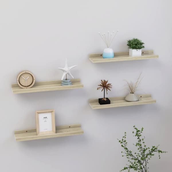vidaXL Vägghyllor 4 st sonoma-ek 40x9x3 cm - Vägghyllor & fönsterbrädor