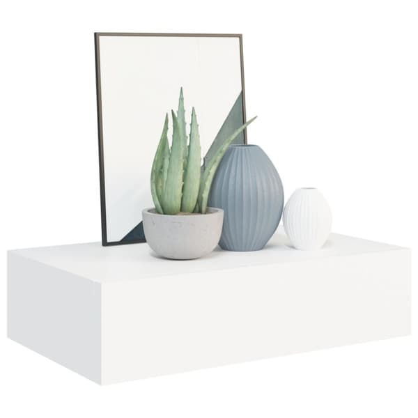 vidaXL væghylder med skuffer 2 stk. 40x23,5x10 cm MDF hvid -  Væghylder & smalle hylder