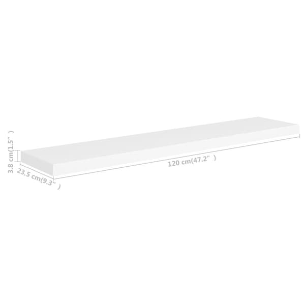 vidaXL Kelluvat seinähyllyt 2 kpl valkoinen 120x23,5x3,8 cm MDF -  Seinähyllyt