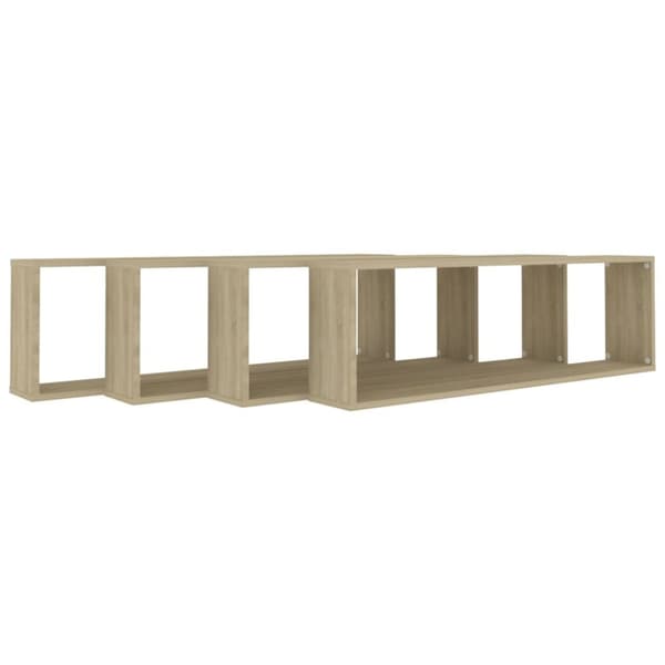 vidaXL Vägghylla kubformad 4 st sonoma-ek 100x15x30 cm konstruerat trä -  Vägghyllor & fönsterbrädor