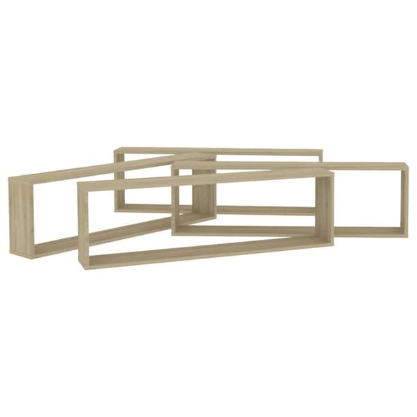 vidaXL Vägghylla kubformad 4 st sonoma-ek 100x15x30 cm konstruerat trä -  Vägghyllor & fönsterbrädor