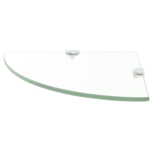 vidaXL Hörnhylla med förkromade hyllkonsoler glas genomskinlig 25x25 cm -  Vägghyllor & fönsterbrädor