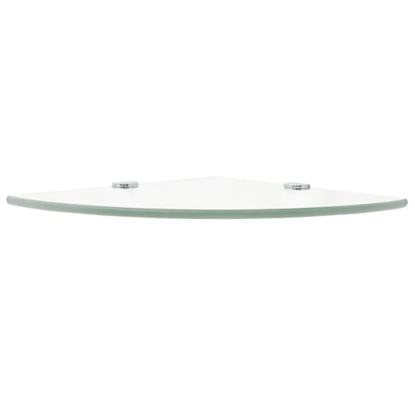 vidaXL Hörnhylla med förkromade hyllkonsoler glas genomskinlig 25x25 cm -  Vägghyllor & fönsterbrädor