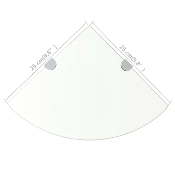 vidaXL Hörnhylla med förkromade hyllkonsoler glas genomskinlig 25x25 cm -  Vägghyllor & fönsterbrädor