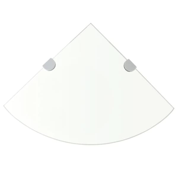 vidaXL Hörnhylla med förkromade hyllkonsoler glas genomskinlig 25x25 cm -  Vägghyllor & fönsterbrädor