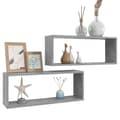 Pikkukuva 4 / 10: vidaXL Kuutioseinähyllyt 2 kpl betoninharmaa 60x15x23 cm tekninen puu -  Seinähyllyt