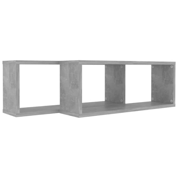 vidaXL Kuutioseinähyllyt 2 kpl betoninharmaa 60x15x23 cm tekninen puu -  Seinähyllyt