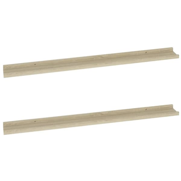 vidaXL væghylder 2 stk. 100x9x3 cm sonoma-eg -  Væghylder & smalle hylder