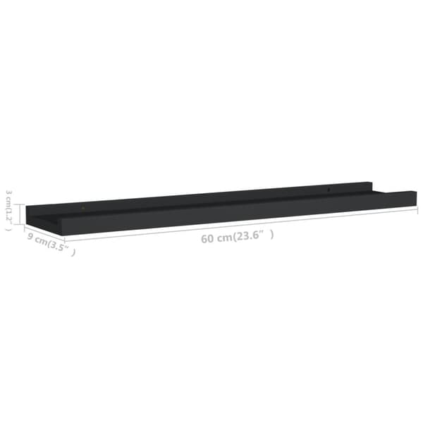 vidaXL billedhylder 2 stk. 60x9x3 cm MDF sort -  Væghylder & smalle hylder