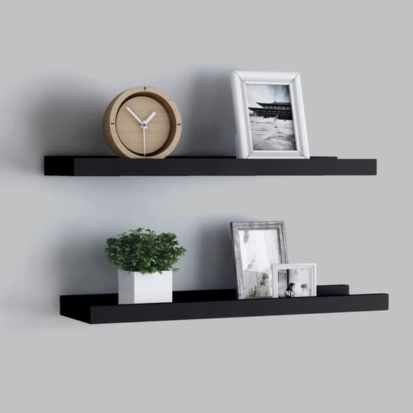 vidaXL billedhylder 2 stk. 60x9x3 cm MDF sort -  Væghylder & smalle hylder