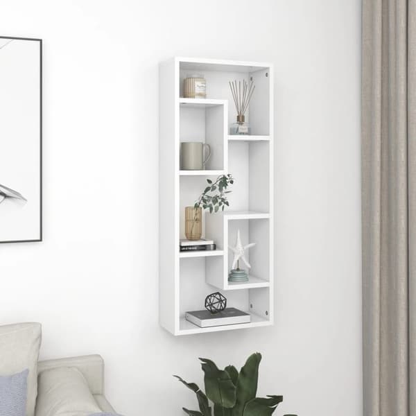 vidaXL Seinähylly valkoinen 36x16x90 cm lastulevy - Seinähyllyt