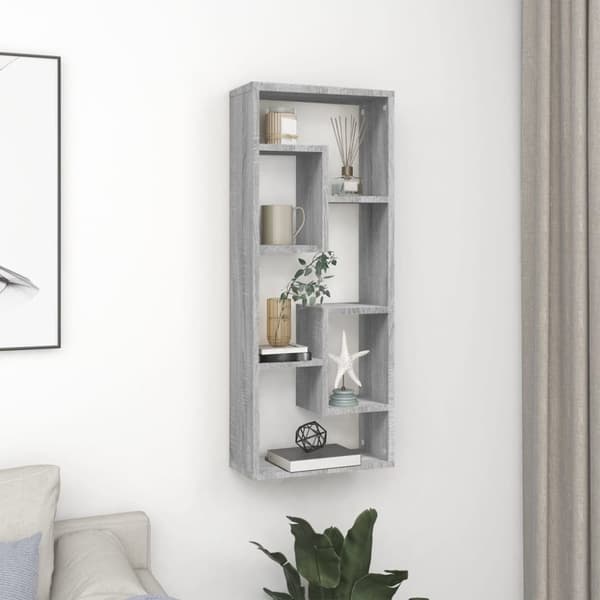vidaXL væghylde 36x16x90 cm konstrueret træ grå sonoma-eg - Væghylder & smalle hylder