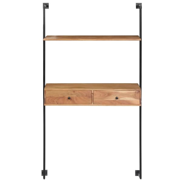 vidaXL Väggmonterat skrivbord 90x40x170 cm massivt akaciaträ - Vägghyllor & fönsterbrädor