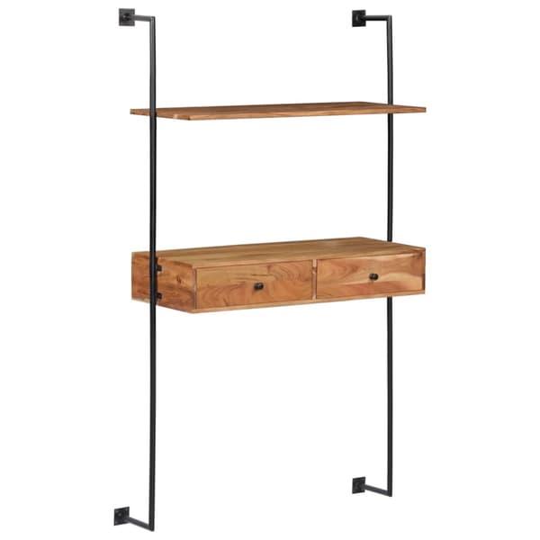vidaXL Väggmonterat skrivbord 90x40x170 cm massivt akaciaträ - Vägghyllor & fönsterbrädor