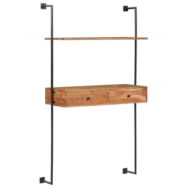 vidaXL Väggmonterat skrivbord 90x40x170 cm massivt akaciaträ - Vägghyllor & fönsterbrädor