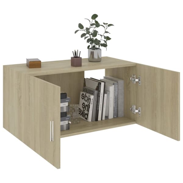 vidaXL væghængt skab 80x39x40 cm spånplade sonoma-eg - Væghylder & smalle hylder