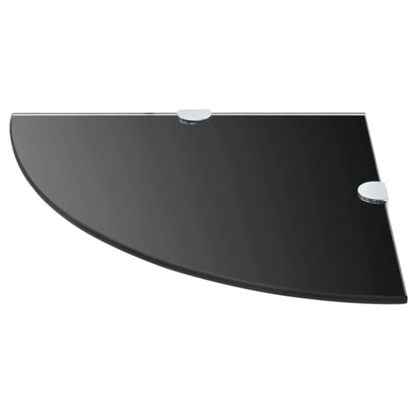 vidaXL Hörnhyllor 2 st kromade hyllkonsoler glas svart 35x35 cm -  Vägghyllor & fönsterbrädor