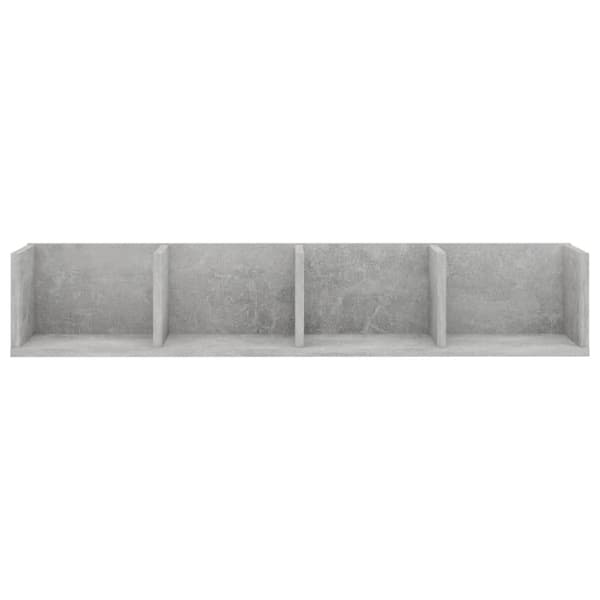 vidaXL CD-hylla betonggrå 100x18x18 cm spånskiva - Vägghyllor & fönsterbrädor