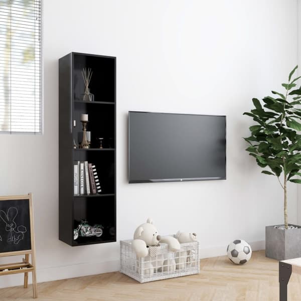 vidaXL bogskab/tv-skab 143 x 30 x 36 cm sort - Væghylder & smalle hylder