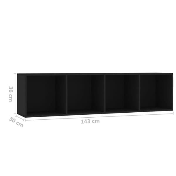 vidaXL bogskab/tv-skab 143 x 30 x 36 cm sort - Væghylder & smalle hylder
