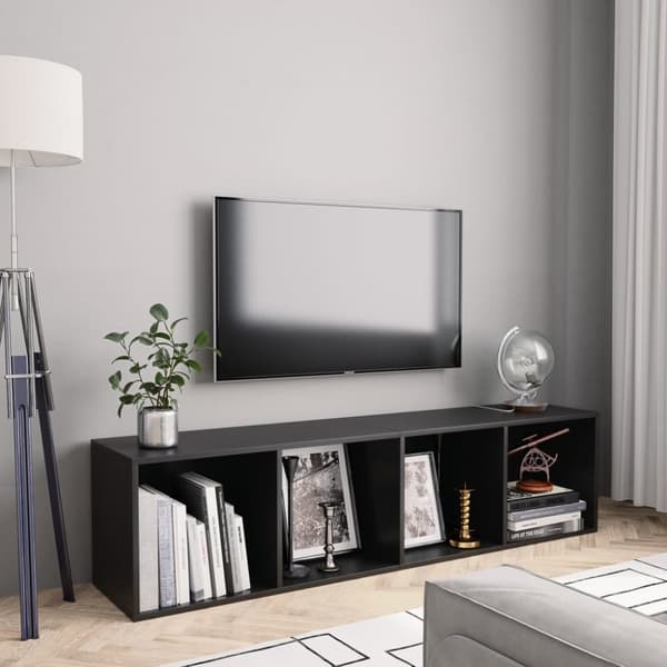 vidaXL bogskab/tv-skab 143 x 30 x 36 cm sort - Væghylder & smalle hylder