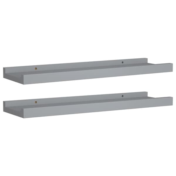 vidaXL Tauluhyllyt 2 kpl harmaa 40x9x3 cm MDF - Seinähyllyt