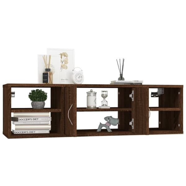 vidaXL væghylde 102x30x29 cm konstrueret træ brun egetræsfarve -  Væghylder & smalle hylder