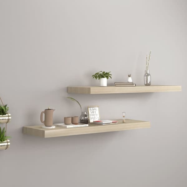 vidaXL Kelluvat seinähyllyt 2 kpl tammi 80x23,5x3,8 cm MDF -  Seinähyllyt
