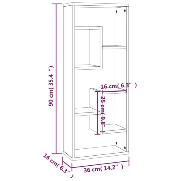 vidaXL Vägghylla brun ek 36x16x90 cm konstruerat trä -  Vägghyllor & fönsterbrädor