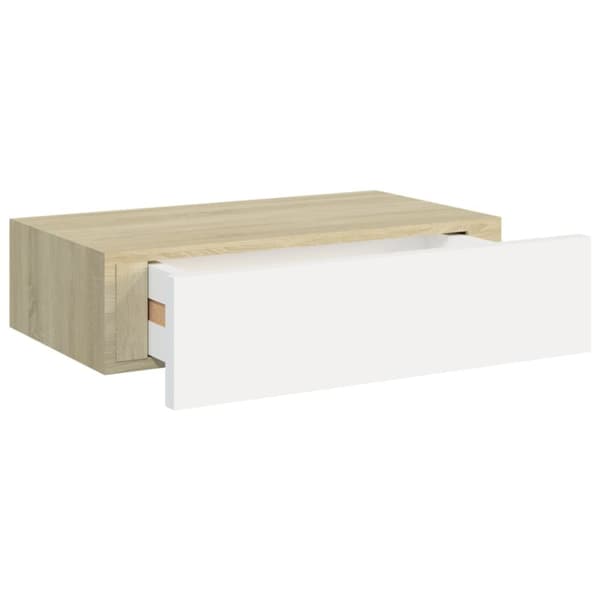 vidaXL Seinälaatikkohyllyt 2 kpl tammi ja valkoinen 40x23,5x10 cm MDF -  Seinähyllyt