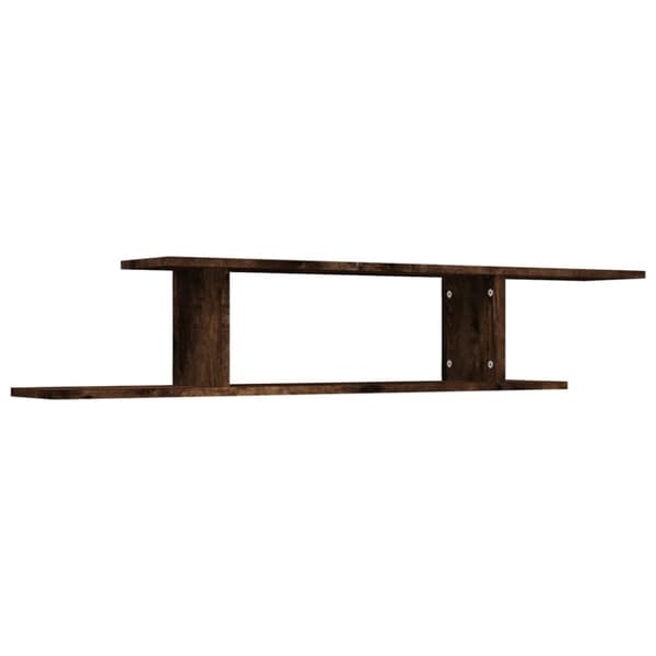 vidaXL væghængt tv-hylde 125x18x23 cm konstrueret træ røget egetræ - Væghylder & smalle hylder