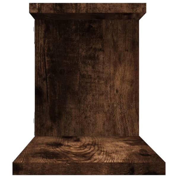vidaXL væghængt tv-hylde 125x18x23 cm konstrueret træ røget egetræ - Væghylder & smalle hylder