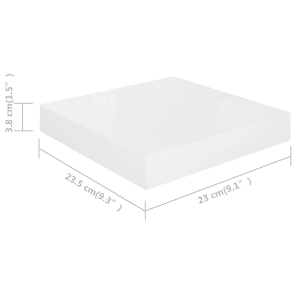 vidaXL væghylder 2 stk. 23x23,5x3,8 cm MDF hvid højglans -  Væghylder & smalle hylder