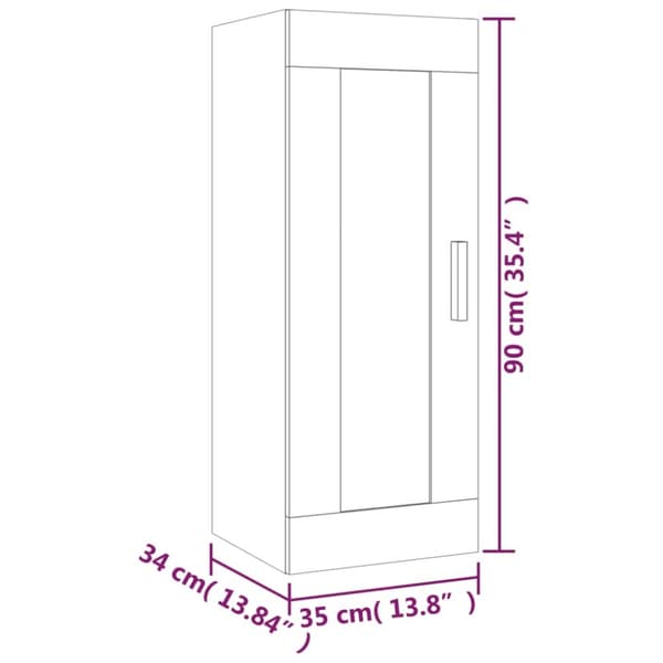 vidaXL Väggskåp svart 35x34x90 cm konstruerat trä -  Vägghyllor & fönsterbrädor
