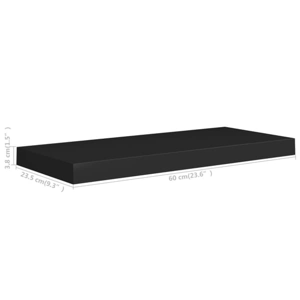 vidaXL væghylder 2 stk. 60x23,5x3,8 cm MDF sort - Væghylder & smalle hylder